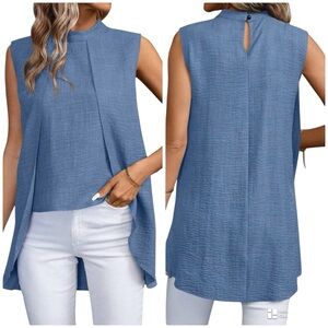 Women's Trendy Draped Sleeveless Hi-Lo Top